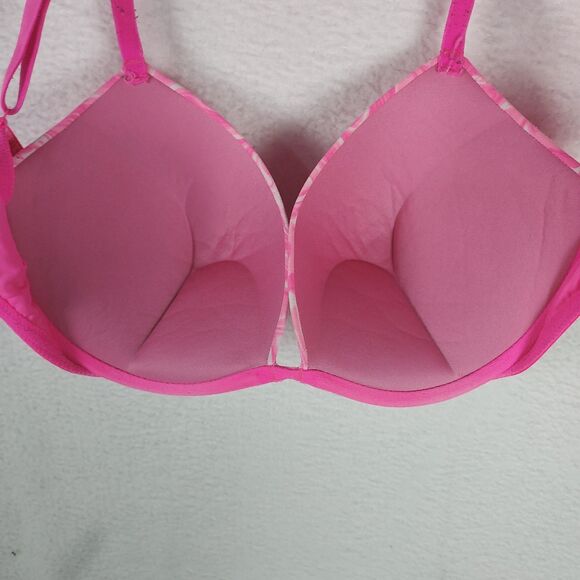 Victoria’s Secret PINK 36D Underwire Bra Pink Marble Swirl Print Molded Cups - Picture 4 of 7